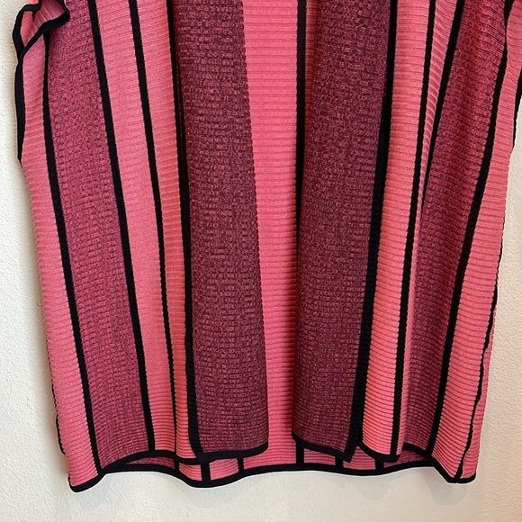 Exclusively Misook Striped Acrylic Shawl Cardigan Size Medium - Picture 3 of 8